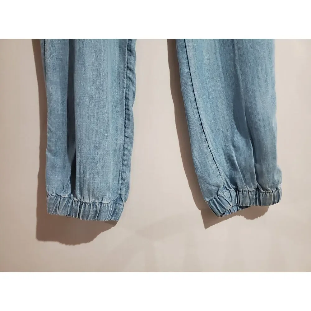Vineyard Vines NWT Chambray Jogger Pants Girls Size XL Blue Pockets Drawstring
